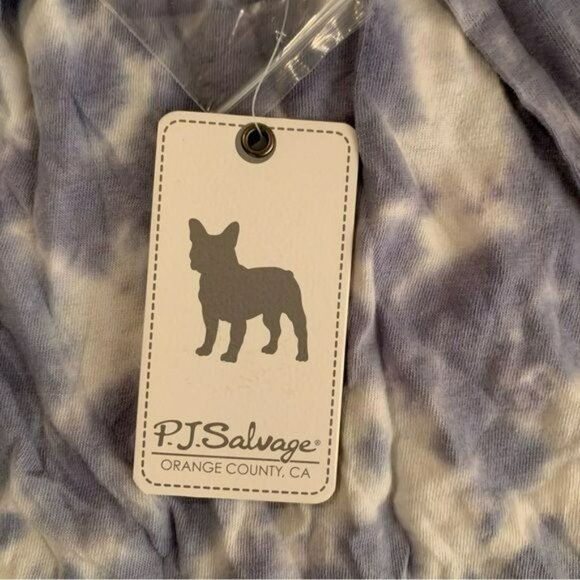 PJ salvage marine blue and white  1/2 sleeve button up Pajama top small NWTs - Picture 9 of 9